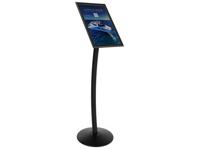 Advertising Sign Stands 49-1/4 Tall for 11 x 17 Image Black Matte Finish Aluminum Metal Poster Holders Signage Displays Have Snap Frames for Fast...