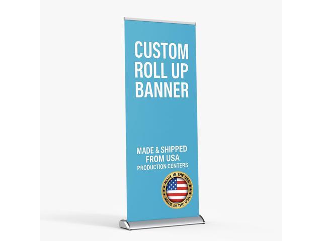 Custom Retractable Banner Stand, Roll Up Banner with Your Logo/Text, Personalized Pull Up Display for Business, Trade Shows, Events 33x81 / 36x92...