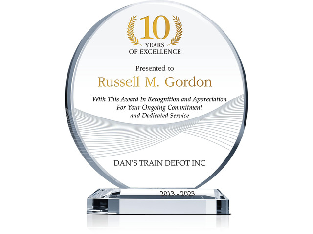 Personalized Crystal Employee Service Award Plaque Custom Engraved with Name, Company & Years of Service Crystal Recognition Gift for 5, 10, 15+...