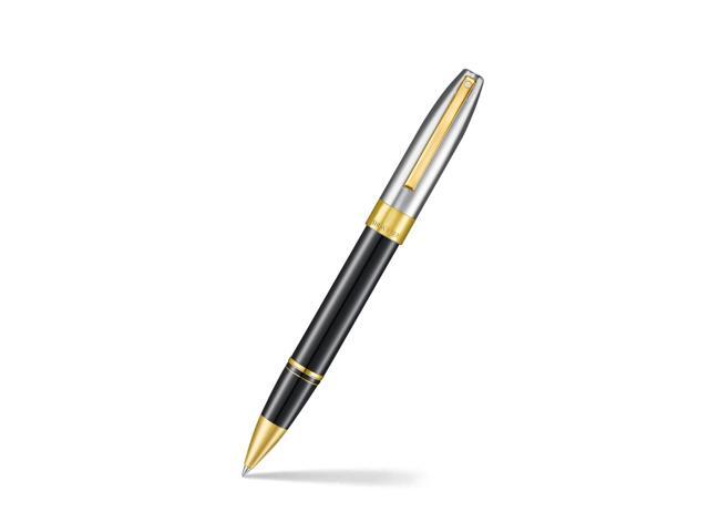 Legacy 9065 Rollerball Pen, Black Tuxedo Medalist Finish with 14KT PVD Gold Trim, Includes Custom Leather Pouch & Luxury Gift Box