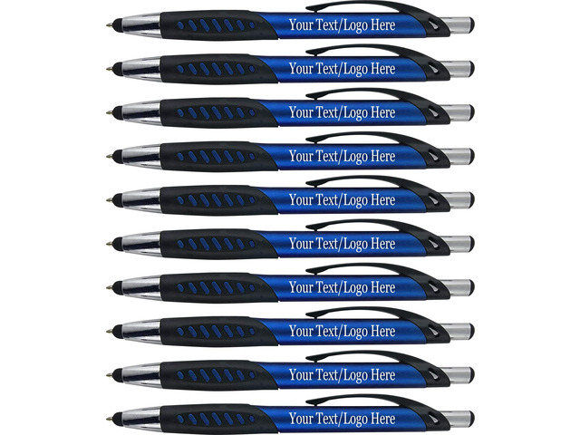 Personalized Pens With Custom Logo or Text-350 Pack Bulk-for Businesses, Parties, and Events, 2 in 1 Ballpoint Pen & Capacitive Stylus for...