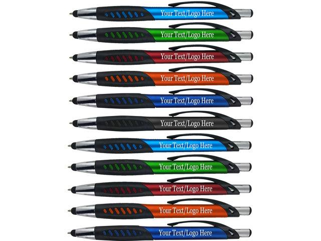Personalized Pens With Custom Logo or Text-350 Pack Bulk-for Businesses, Parties, and Events, 2 in 1 Ballpoint Pen & Capacitive Stylus for...