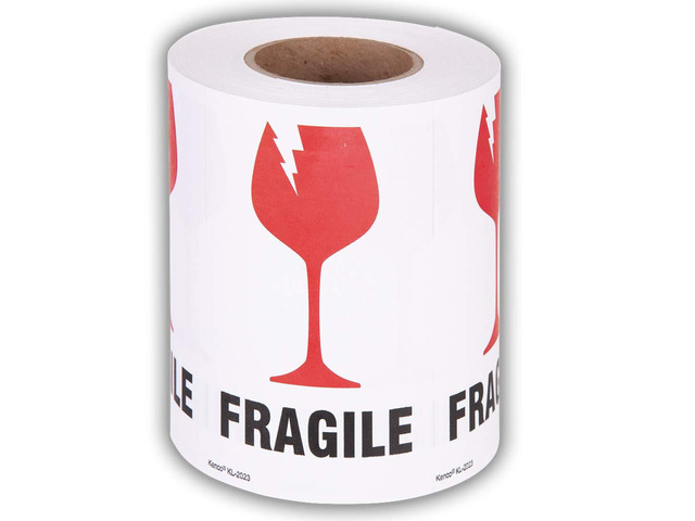 3' X 5' Fragile with Broken Glass Safe Handling Stickers for Shipping and Packing - 500 Adhesive Labels Per Roll (10 Pack)