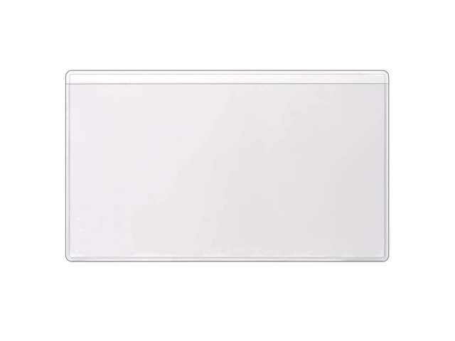 StoreSMART - 3' x 5 1/4' - Non-Adhesive Plastic Vinyl Pocket - Index Card Sized - Open Long Side - 300 Pack - PE106L-300