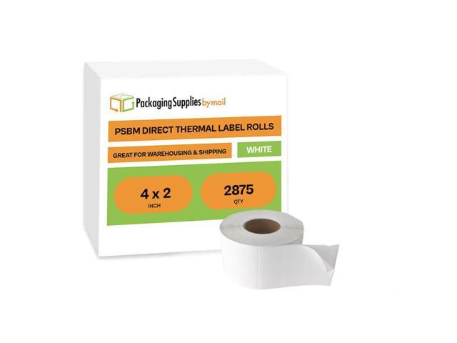 PSBM 4 Rolls 4 x 2 Inch Direct Thermal Labels, 3 Inch Core, 2875 Labels/Roll, Self-Adhesive Shipping/Address Barcode Label, Compatible with Zebra,...