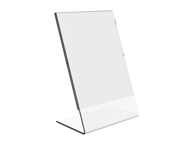 Clear Acrylic Sign Holder 5 x 7 - Clear Slanted Sign Holder - Premium Acrylic Sign Holder for Office, Retail, Tradeshow and Home Use (100 Pack)