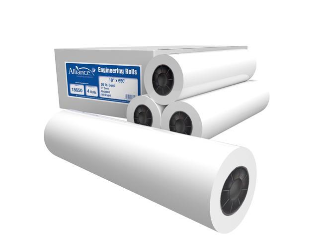 Wide Format Paper Rolls, 20lb with 3' Core (18 In x 650 Ft 3' Core, 20lb 4 Rolls)