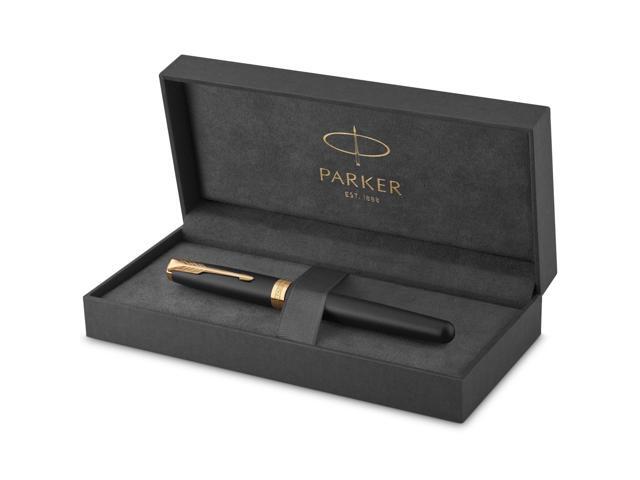 Sonnet Fountain Pen, Matte Black Lacquer with Gold Trim, Fine Nib (1931516)