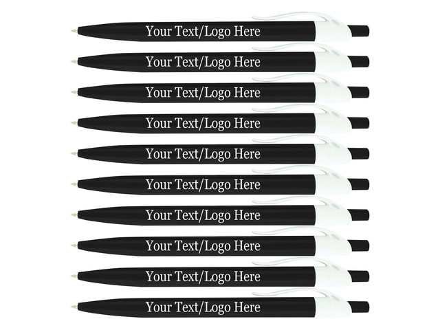 Personalized Pens With your Custom Logo or Text-500 Pack Bulk-for Businesses, Parties, and Events, Custom Printed Ballpoint Click Pens, Black...