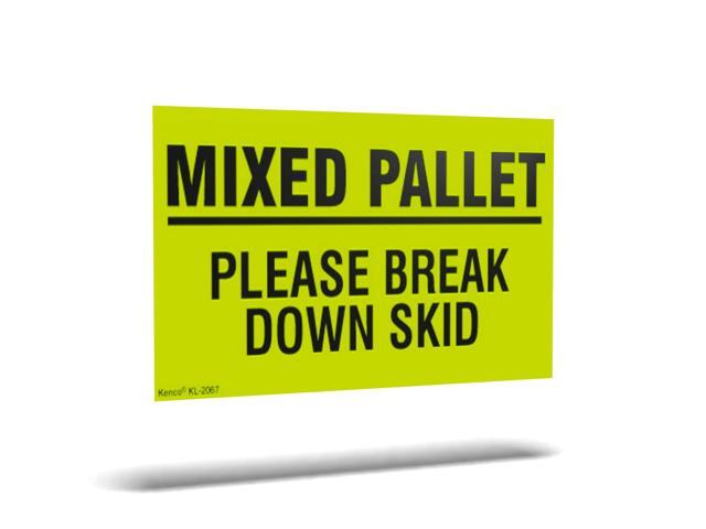 3' X 5' Mixed Pallet Please Break Down Skid Stickers for Shipping and Packing - 500 Adhesive Labels Per Roll (20 Pack)