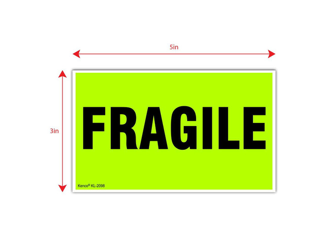 3' X 5' Received Fluorescent Shipping Label Stickers for Shipping and Packing - 500 Adhesive Labels Per Roll (10 Pack)