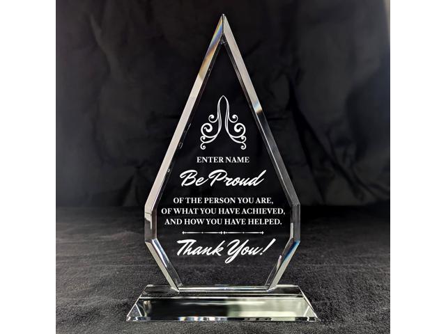 Personalized Engraved Thank You Award - Laser Engraved Design - Thank You - Add Your Own Text - Includes Gift Box - Thank You Award (Optic Crystal...