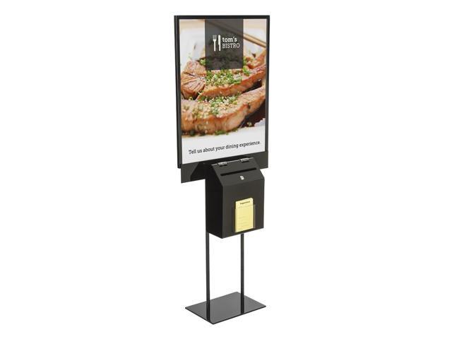 SSBST1BKBK Large Locking Ballot Box with Double Sided Poster Stand, 22x28-Inch, Black