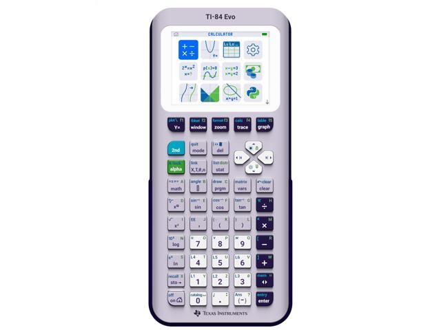 TI-84 Evo Graphing Calculator, Lavender Intuitive Icon-based Homescreen, USB-C Charging, Python Programming, Faster Performance, Bigger Graphs.