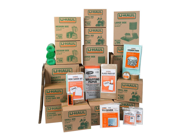 Household Moving Kit - 36 Moving Boxes, 2 Wardrobe Boxes, 2 Dish and Glass Packing Kits, 2 Mattress Bags, Tape, and Assorted Supplies