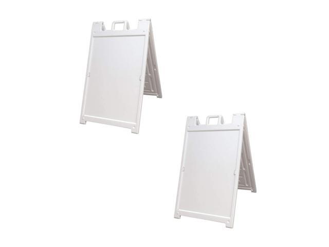 White 2-Pack of Signicade Deluxe A-Frame Sidewalk Curb Sign Portable Folding Double-Sided Display with Quick-Change System
