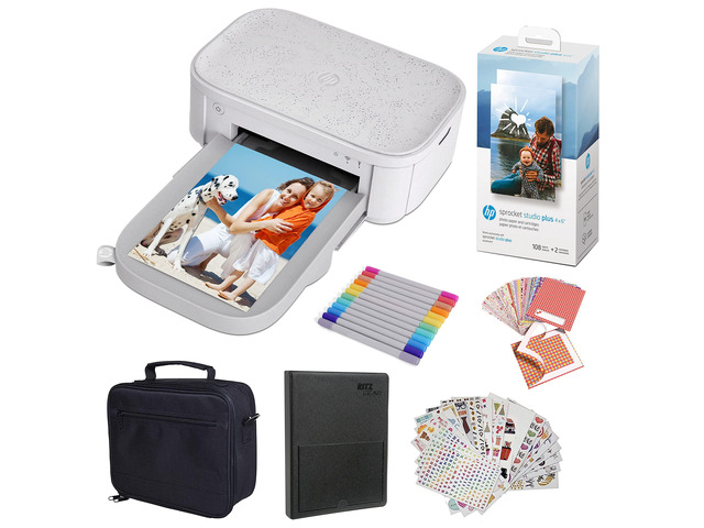 Sprocket Studio Plus 4x6 Wireless Instant Photo Printer, Wi-Fi, Premium Dye Sublimation, Prints Vibrant Color Pictures Bundle: Photo Album,...