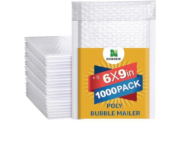Water Resistant Bubble Envelope Mailers [1,000 Pack] 6 inch x 9 inch #0 White Poly Padded Shipping Envelopes Self Sealing Cushioned Packaging Bags