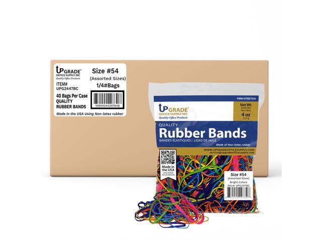 Upgrade Rubber Bands, Assorted Sizes & Bright Colors, Non-Latex, 40-Bag Case Pack, USA