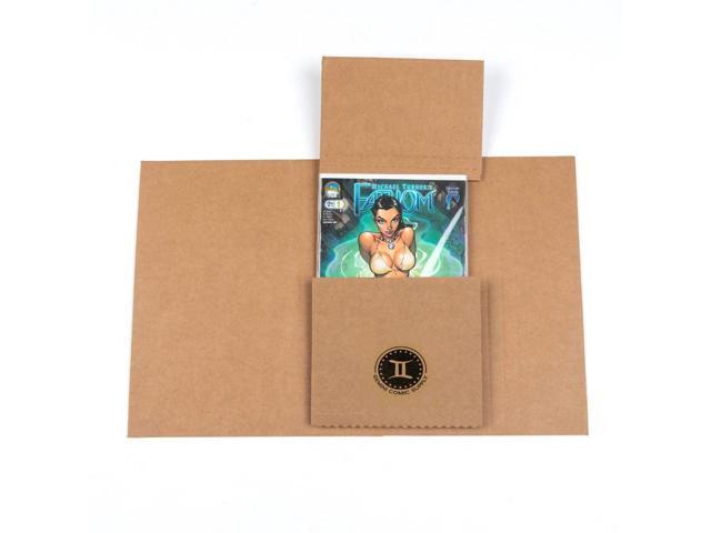 Brown Comic Book Mailers 10.75x7.5x1 Inch - Pack of 135 Easy Fold, Stay Flat, Crush Proof, Rigid Mailers