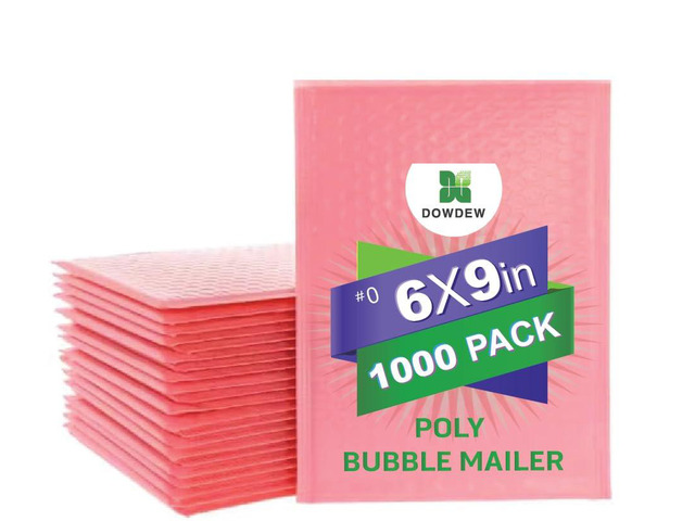 Water Resistant Bubble Envelope Mailers [1,000 Pack] 6 inch x 9 inch #0 Pink Poly Padded Shipping Envelopes Self Sealing Cushioned Packaging Bags