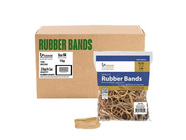 Upgrade Office Supply UPG22464CS Rubber Bands, Size #64 (3-1/2 in x 1/4 in), 320 Bands, 1 lb Bag, 20 Pack Case, USA