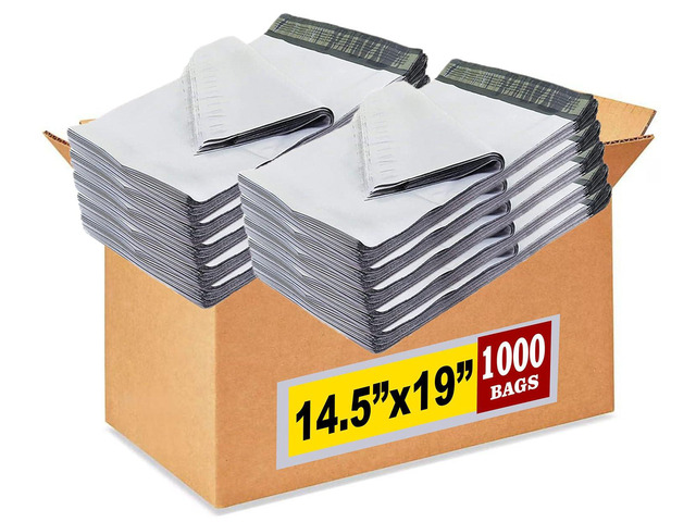 Poly Mailers 14.5 x 19 Inch, 1000 Pack Large White Shipping Bags, Self-Seal Waterproof Mailing Envelopes, Packaging Bags for Clothing, E-Commerce