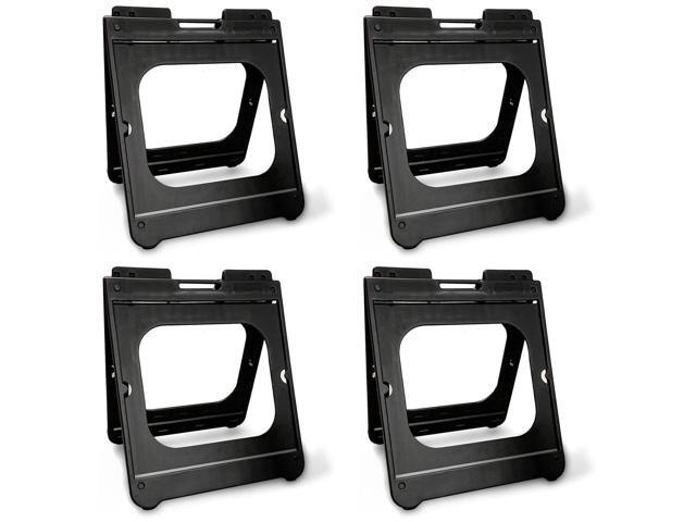 (Pack of 4 Two-Sided JuniorBoss Sidewalk Sign Frame with Ballast Ports/A-Frame Sandwich Board for 24 x 24 inch Signs, Plastic, Black, Made in USA