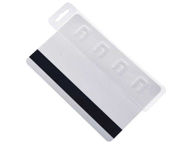 Bulk 100 Pack - Rigid Vertical Half Card Swipe Badge Holder - Hard Plastic Clear Leaves Mag Stripe Exposed for Easy Swiping Access to Magnetic...