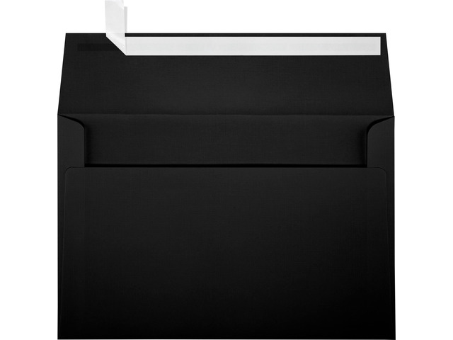 A9 Invitation Envelopes Peel & Press 5 3/4' x 8 3/4' Black Linen 80lb. Text 1,000 Qty