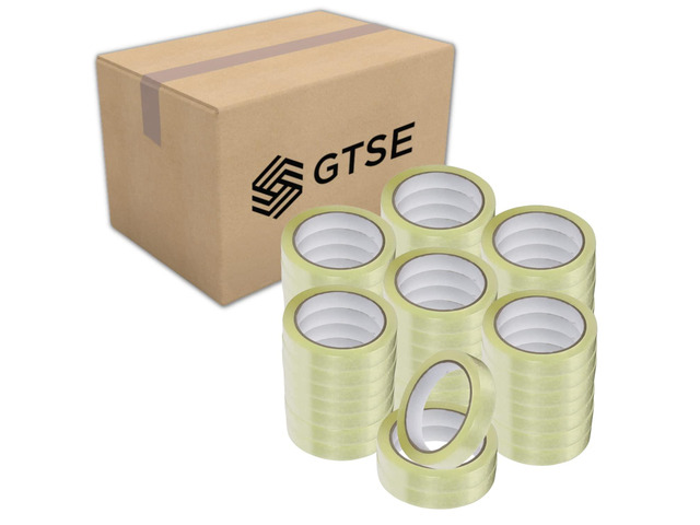 Premium Clear Tape, Bulk Carton of 96 Rolls, 1 inch x 217 feet, Strong Transparent Gift Wrap Tape for Home, Office, 3' Core