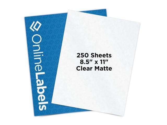 8.5 x 11 Clear Frosted Matte Sticker Paper (Inkjet Printers Only) - 250 Sheets - Full Sheet Labels - OnlineLabels