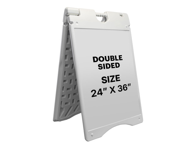 Outdoor A-Frame Sandwich Signboard 24 x 36 Display Surface w/PVC Sign Protector & Sand Fill Holes Duel Display Signage Stand for Storefront...