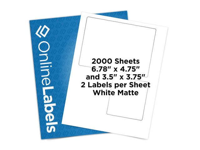 6.78 x 4.75 and 3.5 x 3.75 Shipping Labels - Compatible with USPS Click-N-Ship - Pack of 2,000 Sheets - Inkjet/Laser Printer