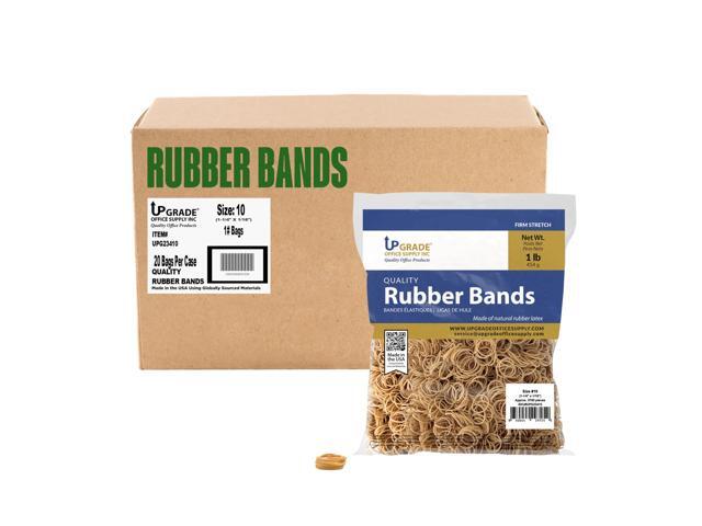 Upgrade Office Supply Rubber Bands, Size 10, 20 Pack Case, 1 lb Bags USA