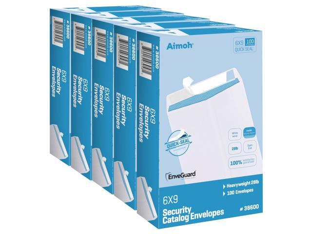 6 x 9 Self-Seal Security White Catalog Envelopes - 1 Case - 5 Packs - 1000 Envelopes - 28lb, Security Tinted, Ultra Strong Quick-Seal, 6x9 inch...