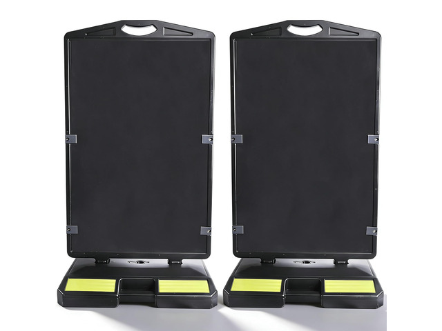 2-Pack Sidewalk Sign 22x30 Inch Double Sided Sandwich Board Plastic Outdoor Advertising Signboard with Water-filled Base for Restaurant, Business,...