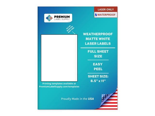 Waterproof Matte White Full Sheet Shipping Labels 8.5' x 11' Laser Printers Only 500 Sheets