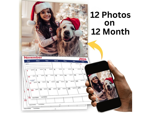 Custom Photo Wall Calendar July 2026 To June 2027 for Home & Office - Print Your 13 Memories & Make Your Own Personalized Calendar 2026/27 -...