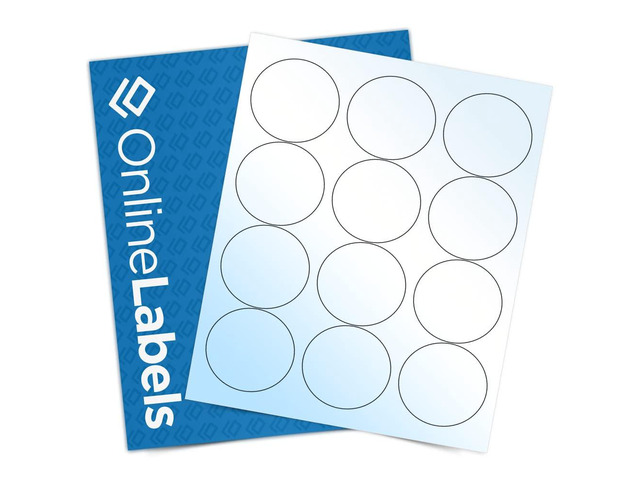 2.5 Inch Round Labels - White Gloss (Inkjet Printers Only) - Pack of 6,000 Circle Stickers, 500 Sheets - OnlineLabels