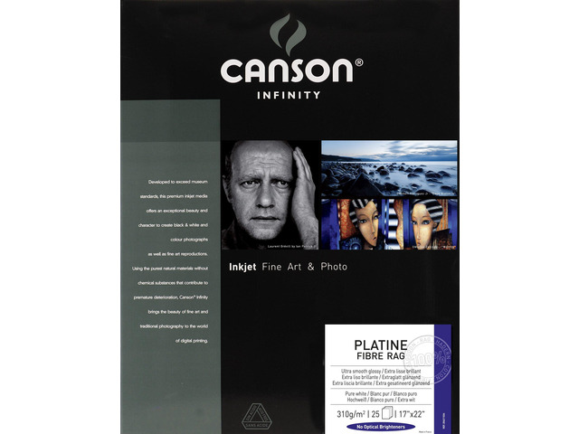 Infinity Platine Fibre Rag Fine Art Paper, 310 Gram, 17 x 22 Inch, 25 Sheets