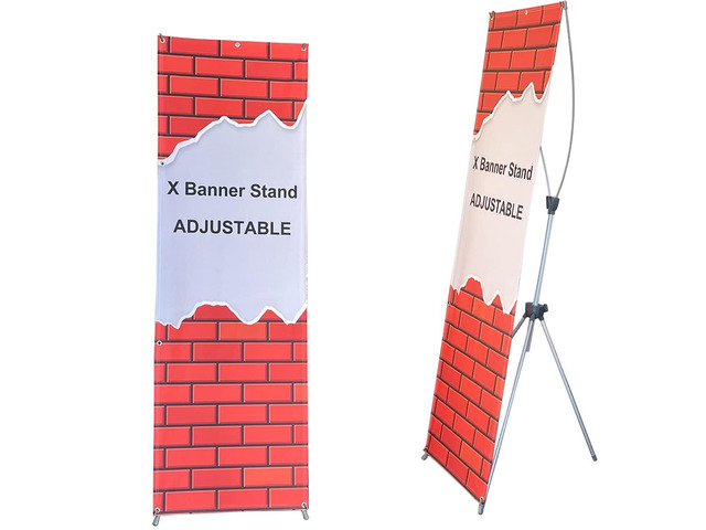 4UMedia & Displays Premium X Banner Stand 24'x63' 10 Units (Stand ONLY) with Carrying Bag Great for Trade Show and Event Display