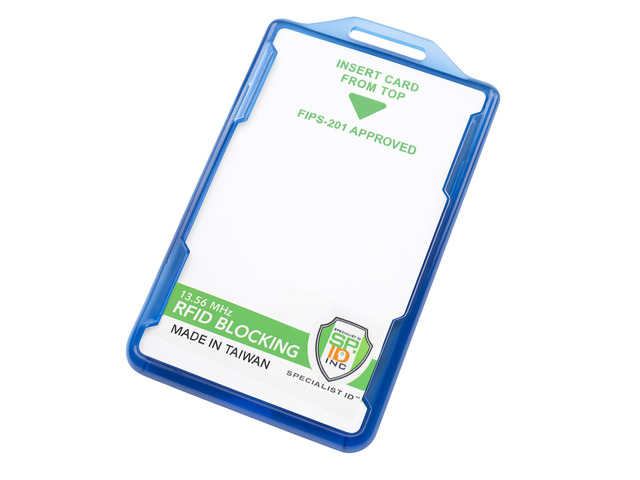 Bulk 20 Pack - RFID Blocking Badge Holder - Secure 2 Card Holder for Government, HSPD-12, CAC, TWIC, PIV, Smart Cards - Durable Hard Plastic, Dual...