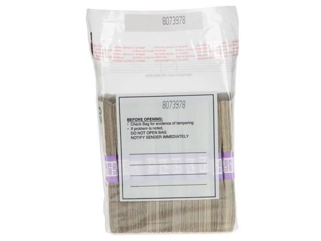 Currency Strap Bags 8.5 by 8 Inches Case of 1000 Ten Strap Bags Tamper Evident Sequential Numbering Tear Off Receipt Write On Surface