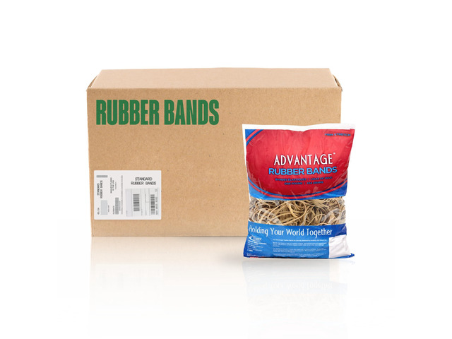 Advantage Rubber Bands, Size #32 (3' x 1/8'), 25 lb. Case (Contains 25-1 lb. Bags), Natural Crepe (26324CS)