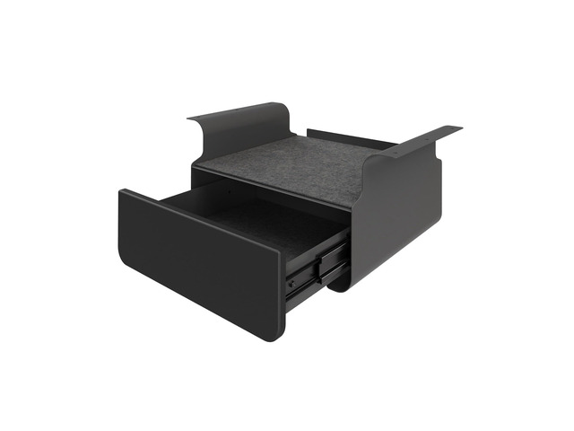 Steel Under Desk Storage Organizer with Drawer - Slim Hanging File Storage Shelf and Stationary Tray - Easy Assembly - Home Office Desk Accessory -...