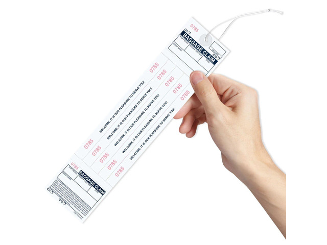 1000 The Perfect Baggage Claim Check Tags with 5 Matching Numbered Labels from 0001 to 1000. A Perfectly Integrated Label & Tag Combo. Size: 11'...