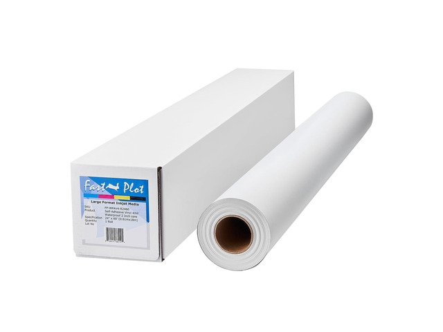 Self Adhesive Vinyl - Waterproof 4mil - 24inch x 60ft Roll - 2inch core