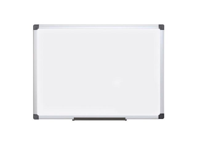 Maya Series Magnetic Dry Erase Board, Lacquered Steel Whiteboard, Snap-On Marker Tray, Wall Mounting Kit, 48' x 72', Aluminum Frame
