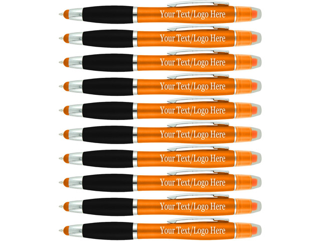 Personalized Pens with Gel Highlighter and Stylus -200 Pack Bulk-Free Imprint - 3 In Bible Highlighter No Bleed, Ballpoint Pen, and Stylus Combo-...